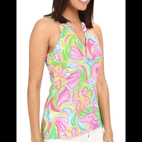 Lilly Pulitzer So A Peeling Elephant Print Arya Tank Top Size XS - Picture 5 of 8